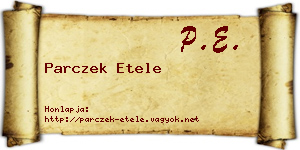 Parczek Etele névjegykártya